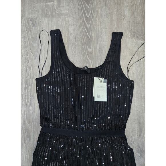 NWT 7 For All Mankind Sequin Wide Leg Knit Pull on Jumpsuit size L - Picture 3 of 9